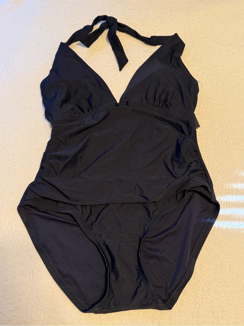Tommy Hilfiger Navy Halter-Tie One-Piece Swimsuit